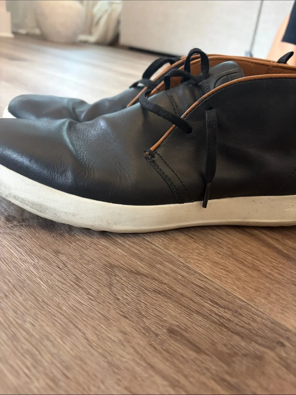 Cole Haan Men's Black Chukka Boots with Tan Lining